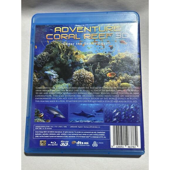 Adventure Coral Reef 3D: Under The Sea of Egypt (3D + 2D Blu-ray) FREE SHIPPING - Picture 2 of 2